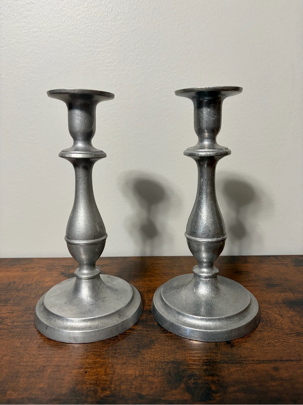 Wilton Armetale Silver-Tone Metal Candlestick Pair